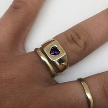 Load image into Gallery viewer, Chunky Square Signet with Amethyst