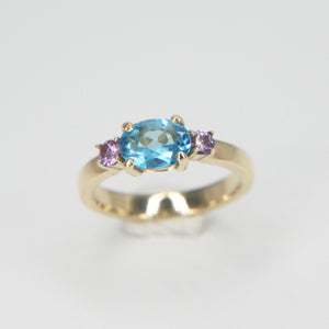 Topaz and Pink Sapphire Ring