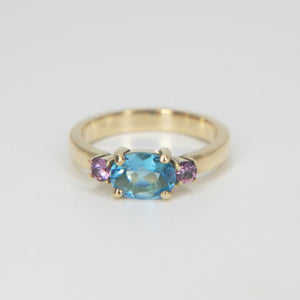 Topaz and Pink Sapphire Ring