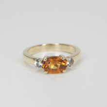 Load image into Gallery viewer, Citrine and White Sapphire Ring
