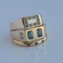 Load image into Gallery viewer, Twin Teal Sapphire Signet
