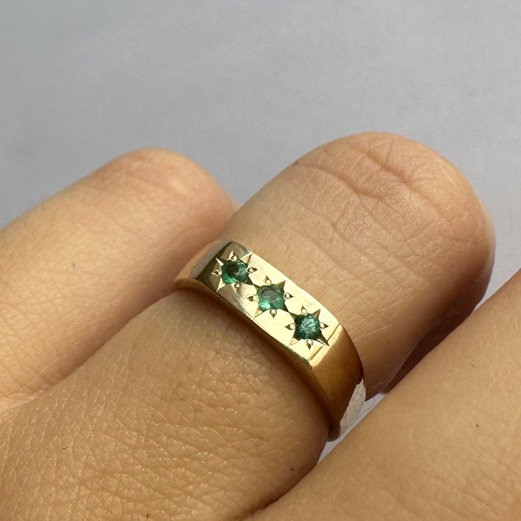 Stella Signet with Emeralds- Ready to ship