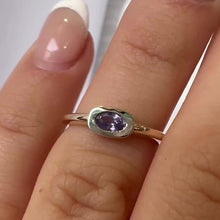 Load and play video in Gallery viewer, Lilac Sapphire Solitaire Ring
