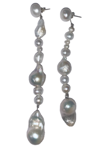 Long Fancy Pearl Drop Earrings