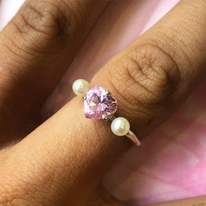 Heart and Pearl Ring